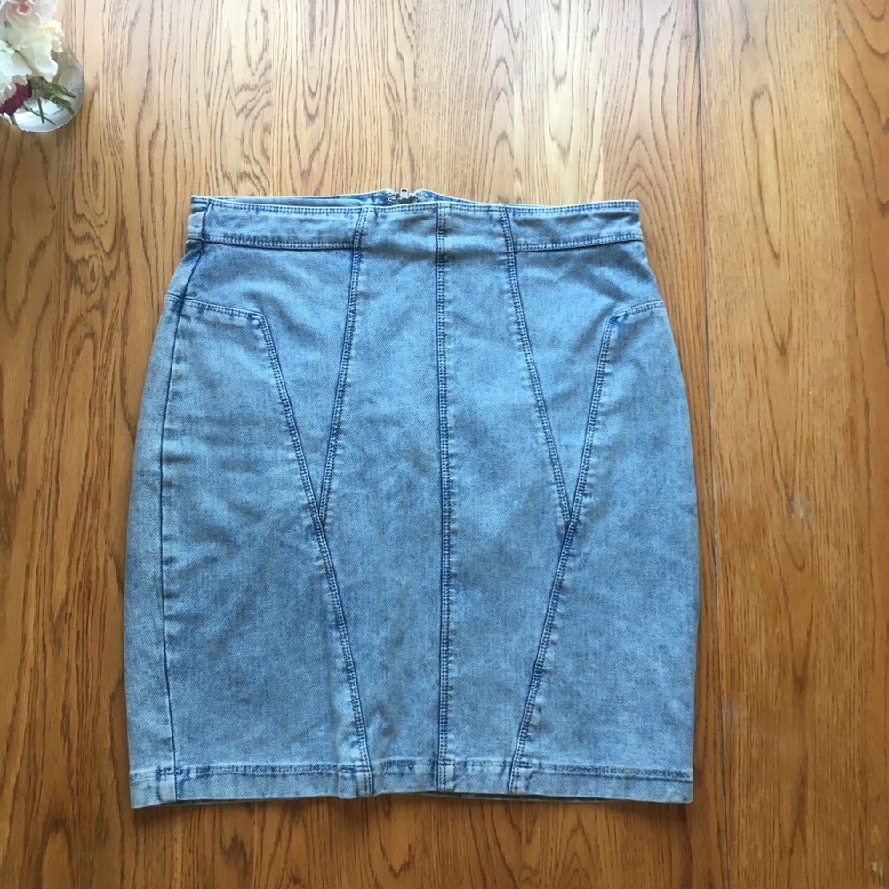 Acid Wash Denim 80’s Style Pencil Skirt